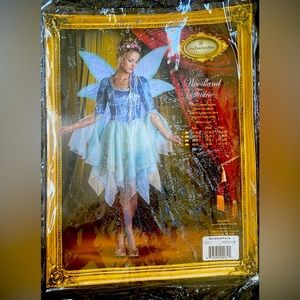 🍃🩵Fairytale🩵🍃Woodland Fairie Costume with Floral Crown & Wings 🧚‍♀️